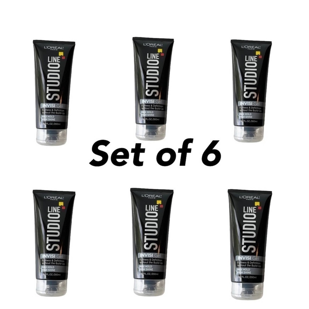 SIX L'Oreal Paris Studio Line Invisi Gel, Max Hold And High Shine 6.8oz Hair - Picture 7 of 7